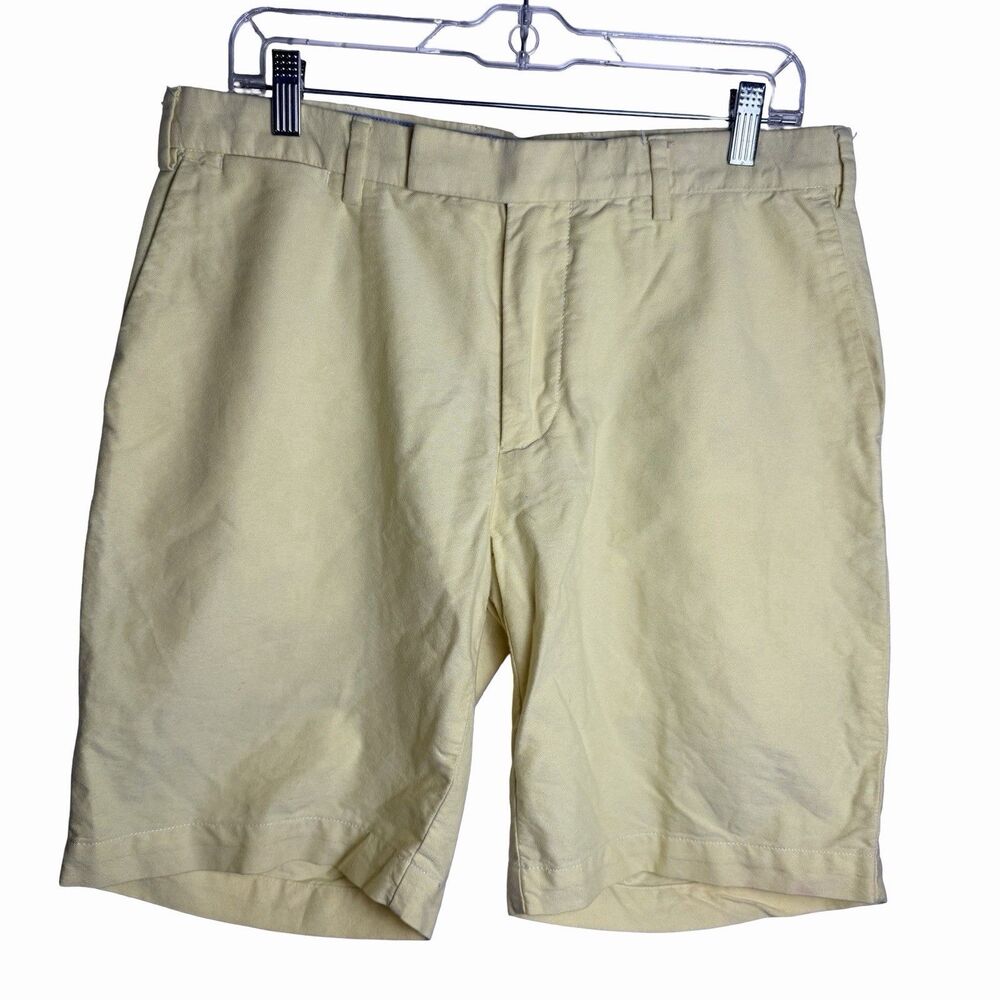 Polo Ralph Lauren Shorts Mens 34 Yellow Chino Flat Front Preppy Casual Golf Dad